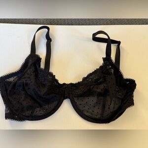 Victoria’s Secret Tease Bra 36DD Black Mesh Dotted BV1